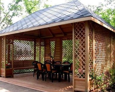 фото Садовые беседки из дерева