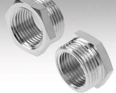 фото Футорка никелированная 25х50 (1&quot;х2&quot;) внутренняя/наружная резьба