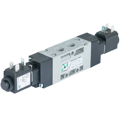 Фото №0 T424.53.33.0.0.B09 - Распределитель пневматический с электромагнитным управлением 5/3 НЦ, G1/4", 900нл/мин, технополимер, ЭлПнУправление - ЭлПнУправление, 24V DC (2W)