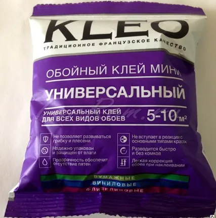 Фото №0 КЛЕЙ для обоев KLEO МИНИ 5-10 универс.(60гр/10м2) (60шт/кор)