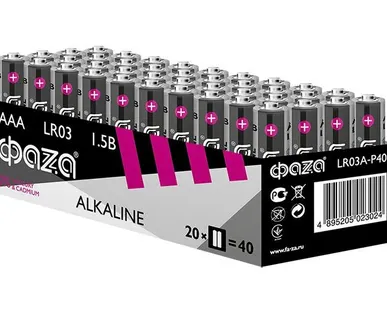 фото Элемент питания щелочной LR03 Alkaline Pack-40 (уп.40шт) ФАZА 5023024