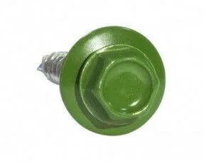 Фото №0 Саморез 4,8х35 HARDWEX оцинк. RAL 6002 Зеленый лист 250шт под насадку для крепления кровельного листа к деревянным конструкциям 00000006580