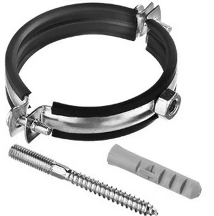 Фото №0 Хомут стальной трубный ст. (59-63) 2" с гайкой М-8 с крепежом