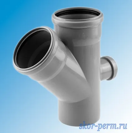 Фото №0 Крестовина полипропиленовая ПП 110х110/45°х50/87°, канализационная внутренняя