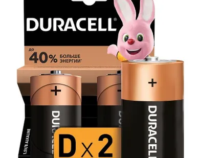 фото Элемент питания алкалиновый LR MN 1300/LR20 BP-2 (блист.2шт) Duracell Б0014055