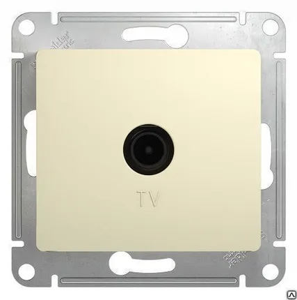 Фото №0 GLOSSA TV Розетка одиночная 1DB бежевая в рамку Schneider Electric