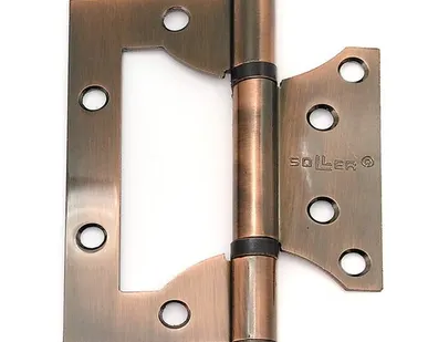 фото Петля дверная накладная 4" SOLLER медь (сталь 100*75*2) бабочка без врезки Эконом