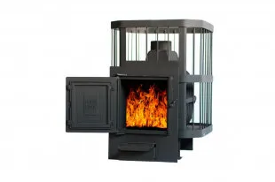 Фото №0 НМК Печь банная чугунная "Сибирь-20". Универсальная чугунная дверца (Сетка)