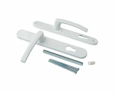 фото Гарнитур нажимной с подпружиниванием Mezut 35/92 (3 винта) белый RAL9016