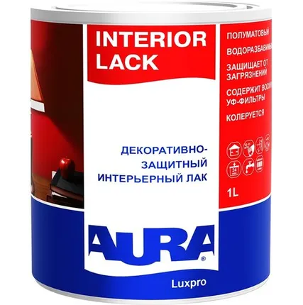 Фото №0 Лак AURA Лак для отделки деревянных поверхностей AURA Interior Lack 1 л полуматовый интерьерный