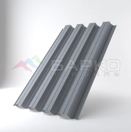 Фото №0 Профлист Н-75 -800мм(750 мм) Серый Полиэстер 0.7