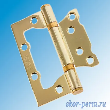 Фото №0 Петля дверная &quot;бабочка&quot; (2 штуки), цвет латунь
