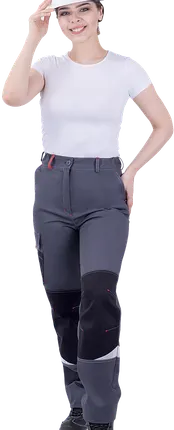 Фото №0 Брюки ТУРБО SAFETY летние, серый-черный-красный, женские