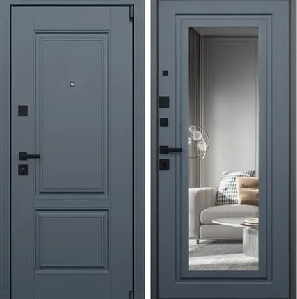 Фото №0 Входная дверь Гермес НЕО графит-зеркало графит АСД