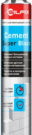 Фото №0 Клей-пена для газобетонных блоков Silfix Cement Super Blok, 750мл