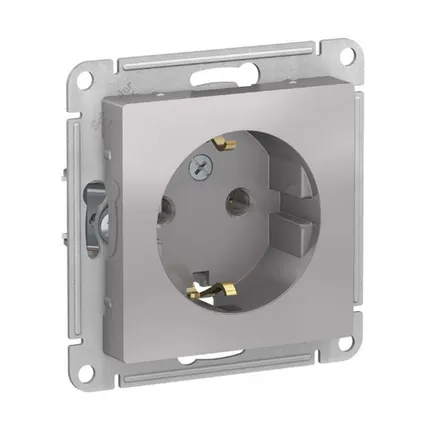 Фото №0 Schneider Electric Механизм розетки 1-м СП AtlasDesign 16А IP20 с заземл. алюм. ATN000343 Schneider Electric
