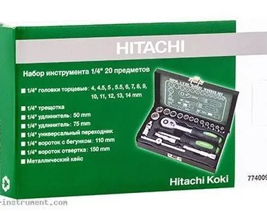 фото Набор инструмента HITACHI 1/4 20 предм