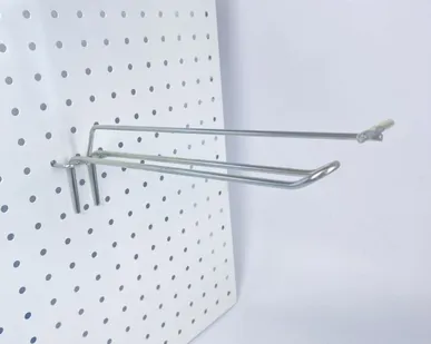 фото Крючок на перфорацию двойной с ценникодержателем L=250мм, d=5мм, шаг 50мм, цинк