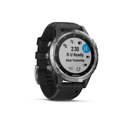 Фото №0 Часы Garmin Fenix 5 Plus серебристые с черным ремешком