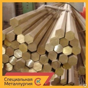 Фото №0 Шестигранник латунный 10 мм ЛС59-1