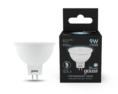 фото Светодиодная лампа Gauss Софит 9W 830Lm 4100K GU5.3 101505209
