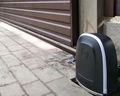 фото Откатные ворота с автоматикой каркас до 6 м (под профлист)