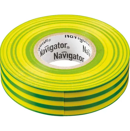 Фото №0 Изолента ПВХ 15мм (рул.20м) жел/зел. NIT-B15-20/YG Navigator 71108