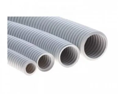 фото Труба гофрированная ПВХ d=32 мм с протяжкой серая ИЭК