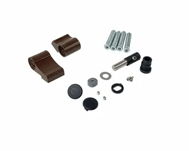 фото Петля двер. втулочн. ELEMENTIS, 2-х секционная, м/о 63, креп. на тепл. профиль, корич. RAL8017