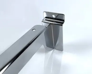 фото Кронштейн для полки ДСП или стекло на экономпанель 250мм (левый+правый), хром