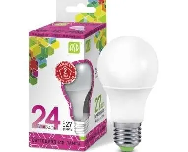 фото Лампа светодиодная LED-A65-standard 24Вт грушевидная 230В E27 6500К 2160лм ASD 4690612014289