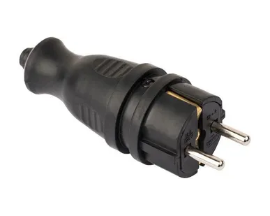 фото Вилка прямая 16А IP44 2P+PE 230В каучук PROxima EKF RPS-011-16-230-44-r