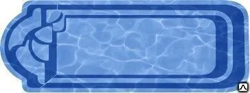 Фото №0 Композитный Бассейн "Ванесса " - Голубая Лагуна (8,2м х 3,44м х 1,53 м)