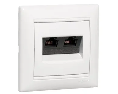 фото Механизм розетки информ. 2-м СП Valena RJ45 CAT.5E UTP на винтах сл. кость Leg 774139
