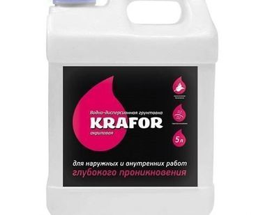 фото Грунтовка глубокого проникновения универсальная KRAFOR, 10л