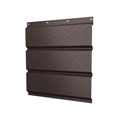 Фото №0 Софит металлический полная перфорация 0,5 Quarzit Pro Matt с пленкой RAL 8017 шоколад