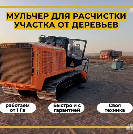 Фото №0 Гусеничный мульчер, расчистка от деревьев