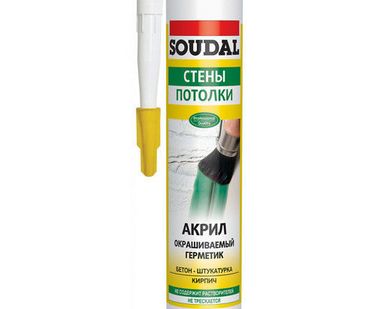фото Герметик SOUDAL акриловый/ окрашиваемый/белый/ 300мл