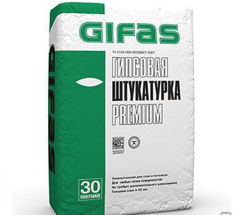 фото Штукатурка гипсовая без шпаклев, белая GIFAS PREMIUM 5 кг