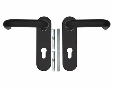 фото Ручка дверная Fuaro (Фуаро) DH-0433 NE (черная) с пружиной для замка (FL-0432, 0433, 0434), нейлон, квадрат 9x130