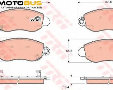 фото Комплект тормозных колодок, дисковый тормоз TRW GDB1424 Колодки тормозные