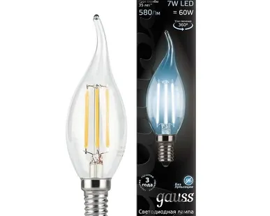 фото Лампа светодиодная Black Filament Свеча на ветру E14 7Вт 4100К Gauss 104801207