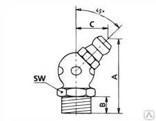 Фото №0 Пресс-масленка угловая 45 град. M8x1,0 (PRESSOL код: 15 109 140)