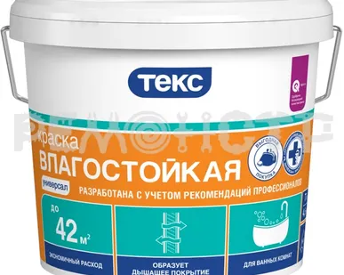 фото Краска вд вл/ст  1,8л ванн/кух Текс (1/25) база А зз П (под заказ)