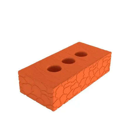 Фото №0 Кирпич М-125 полнотелый цокольный с тремя отверстием 1НФ (436шт) Алексеевский