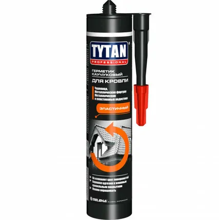 Фото №0 Герметик для кровли каучуковый прозрачный 310 мл. TYTAN