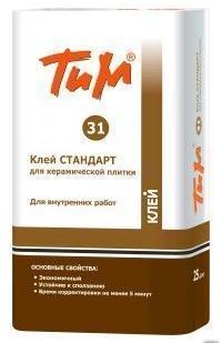 фото Клей СТАНДАРТ ТиМ № 31 для керамической плитки (тара 25 кг)