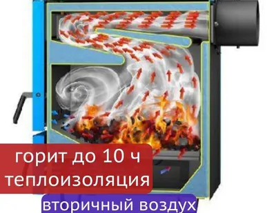 фото Котел на твердом топливе Кобальт 35 кВт, до 8 часов горения с режимом розжига