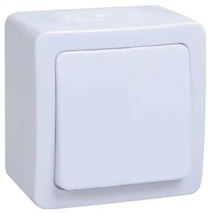 Фото №0 IEK Выключатель 1-кл. ОП Гермес Plus 10А IP54 ВС20-1-0-ГПБ бел. EVMP10-K01-10-54-EC IEK