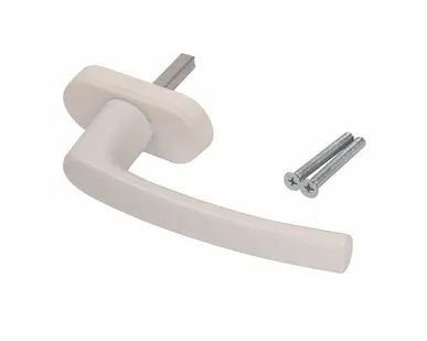 фото Ручка оконная алюминиевая ALFA штифт 37 мм, 2 винта, белый, RAL9016